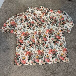 THE GREAT. Floral Casual Button Down Shirt